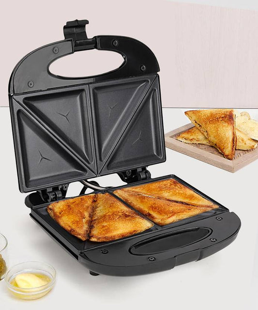 Moonstruck 750W 4-Slice Sandwich Maker & Grill | Non-Stick Plates | Fast Heating | Cool Touch Handle | ISI Certified | 2 Year Warranty (Black)