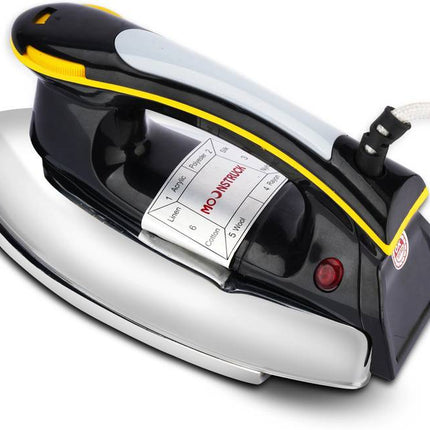 Moonstruck Suprimo 1.2 kg Plancha Dry Iron – 1200 W Lightweight & Fast-Ironing (Black & Silver)