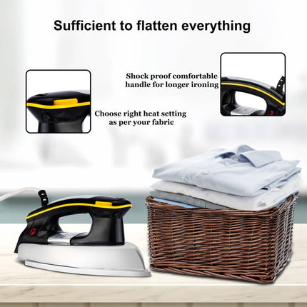 Moonstruck Suprimo 1.2 kg Plancha Dry Iron – 1200 W Lightweight & Fast-Ironing (Black & Silver)