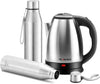 Moonstruck 1500W Electric Kettle (1.8L) with 2 x 1L Stainless Steel Bottles – Fast Boil, Auto Cut-Off, Durable Steel Combo