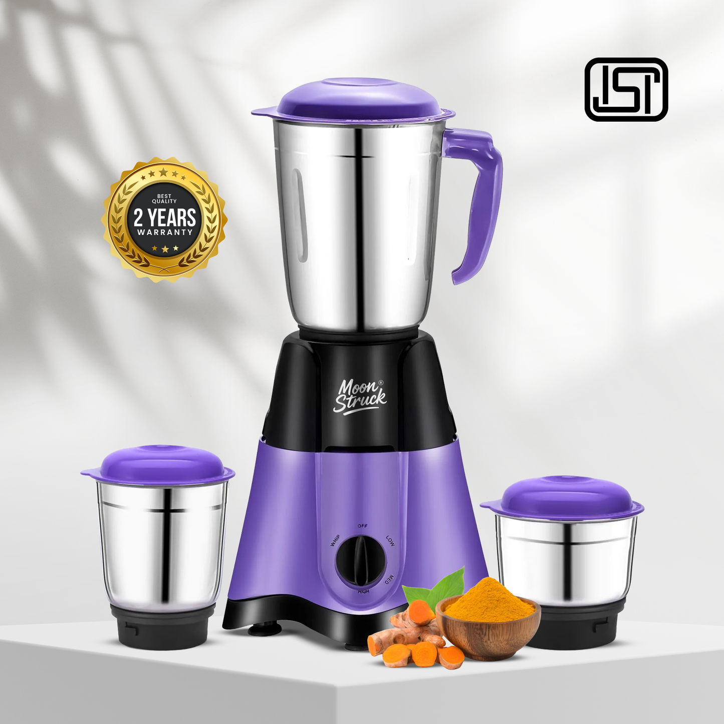 Moonstruck Purple 750 Watt Mixer Grinder with 3 Jars