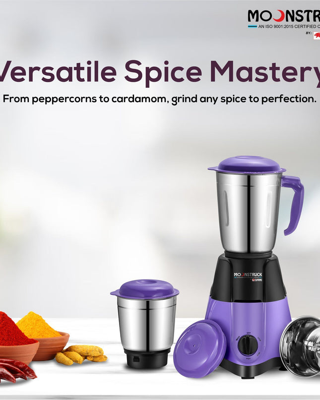 Moonstruck Star Purple 3 Jar Mixer Grinder 750 Watt