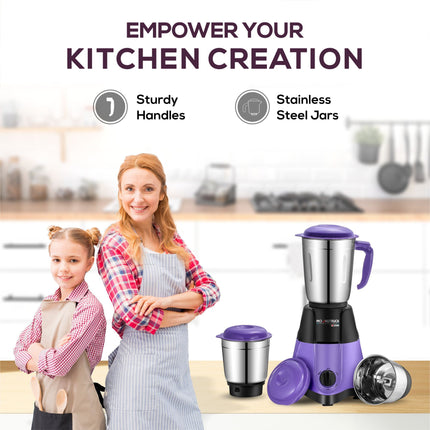Moonstruck Star Purple 3 Jar Mixer Grinder 750 Watt