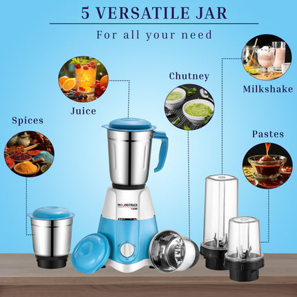 Moonstruck Star Blue 5 Jar Mixer Grinder