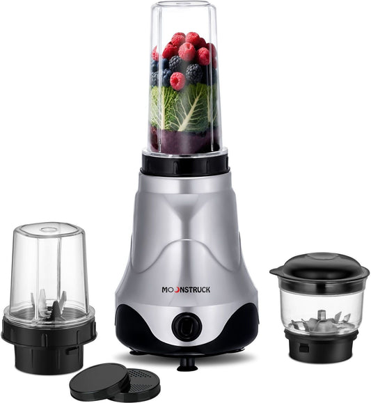 Moonstruck Kuro 700W Mixer Grinder | 3 Jars | HeatShield Motor | SpiceCrush Technology | ISI Certified | 2 Year Warranty (Black)