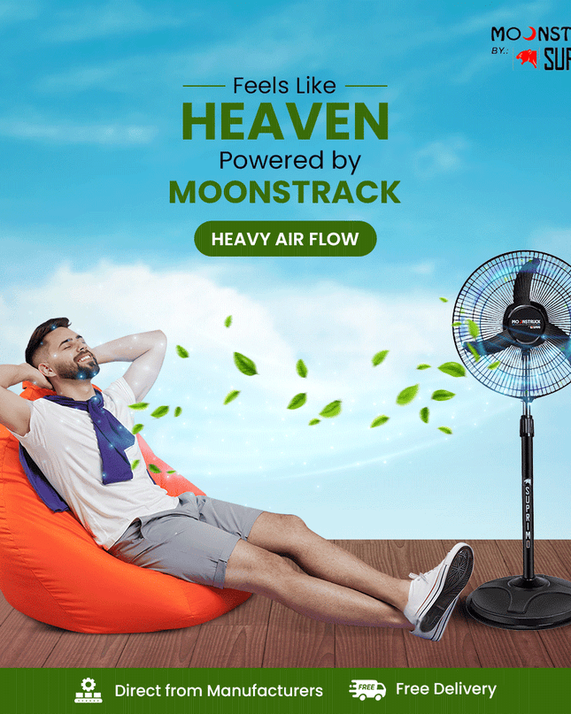 Moonstruck 3-Blade High Speed Pedestal Fan
