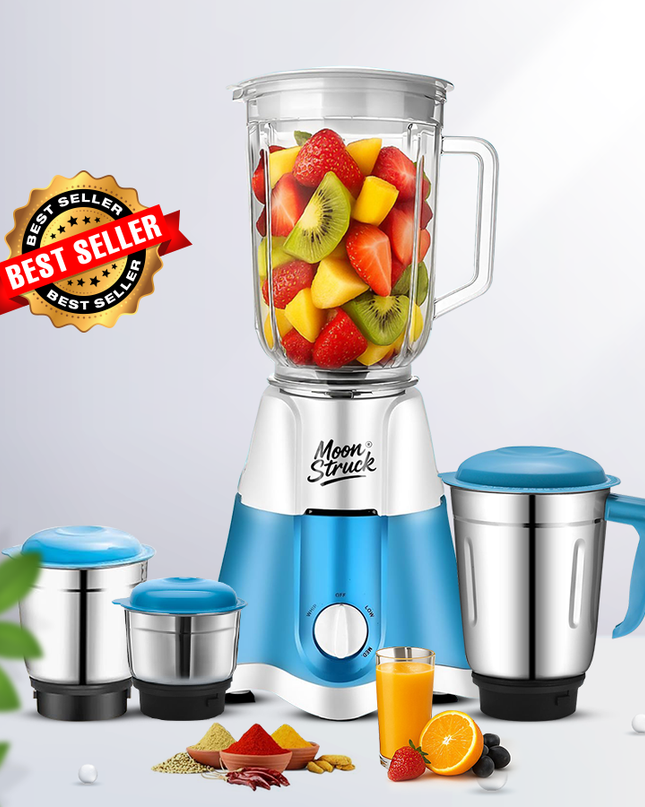 Moonstruck Blue 750 Watt Mixer Grinder with 4 Jars
