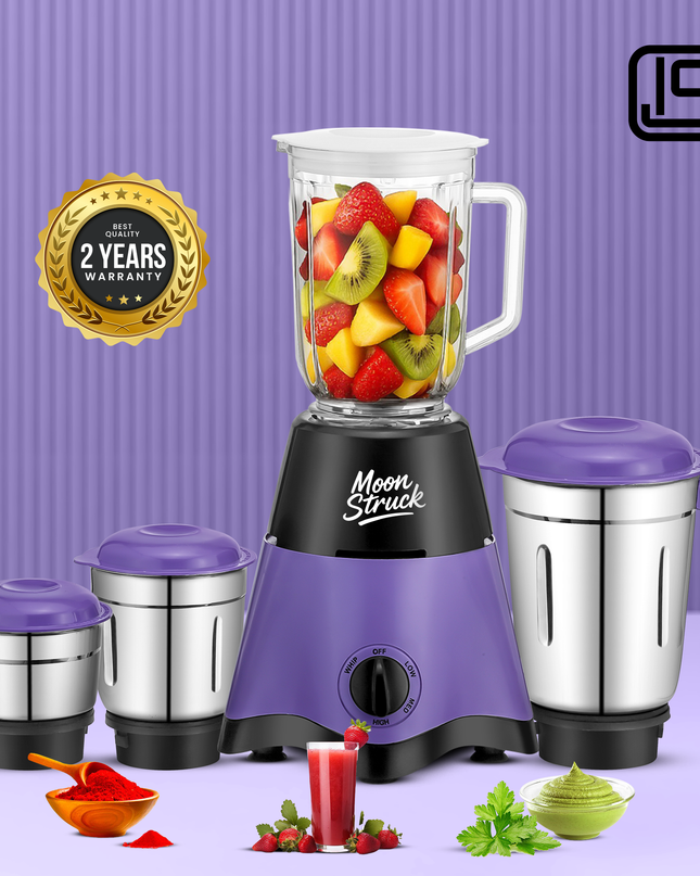 Moonstruck Purple 750 Watt Mixer Grinder with 4 Jars