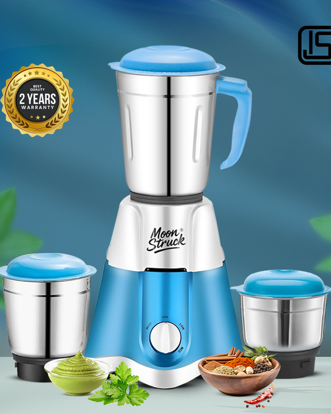 Moonstruck Blue 750 Watt Mixer Grinder 3 Jar