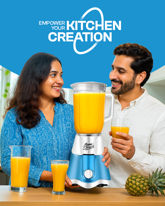 Moonstruck Blue 750 Watt Mixer Grinder with 4 Jars