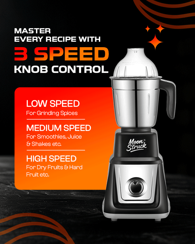 Moonstruck 1000 Watt Mixer Grinder with 4 Jars.