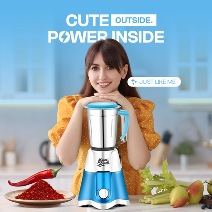 Moonstruck Blue 750 Watt Mixer Grinder with Worth Rs 500 Dry Iron Free
