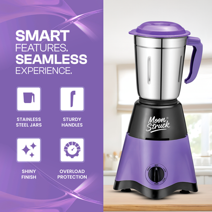 Moonstruck Purple 750 Watt Mixer Grinder with 4 Jars