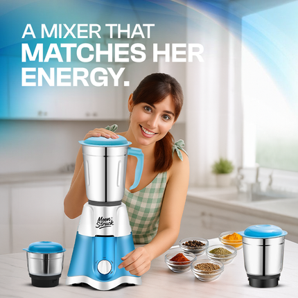 Moonstruck Blue 750 Watt Mixer Grinder 3 Jar