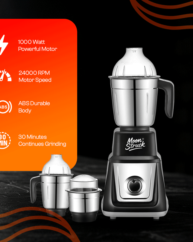 Moonstruck 1000 Watt Mixer Grinder with 4 Jars.