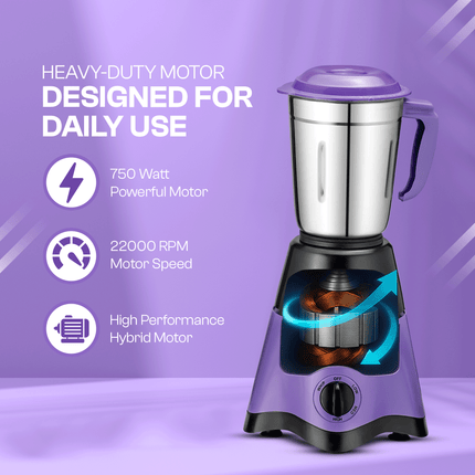 Moonstruck 750 Watt 3 Jar Mixer Grinder with Worth Rs 500 Dry Iron Free