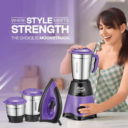 Moonstruck 750 Watt 3 Jar Mixer Grinder with Worth Rs 500 Dry Iron Free