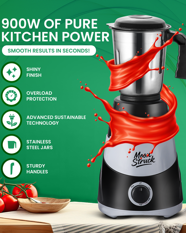 Moonstruck 900W 4 Jar Juicer Mixer Grinder