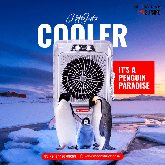 Moonstruck 40L Desert Air Cooler | Honeycomb Cooling Pads | 3-Speed Control | Large Tank | Low Power | ISI Certified | 2 Year Warranty (White)