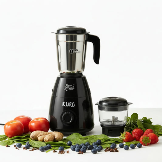 Moonstruck Kuro 700W Mixer Grinder | 2 Jars | HeatShield Motor | LiveView Chutney Jar | ISI Certified | 2 Year Warranty (Gray)