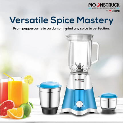 Moonstruck Blue 750 Watt Mixer Grinder with 4 Jars