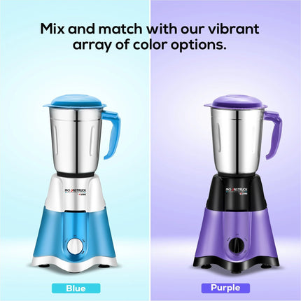 Moonstruck Blue 750 Watt Mixer Grinder with 4 Jars